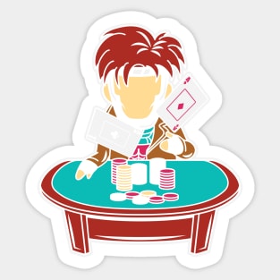 POKER: Funny Cartoon Poker Player Gift Sticker